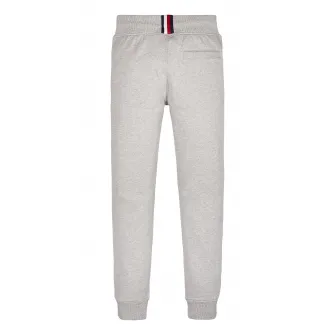 Tommy Hilfiger, Pantaloni sport cu logo, Gri melange, 152 CM