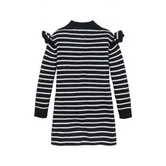 Tommy Hilfiger, Rochie cu decolteu la baza gatului, Alb murdar, Bleumarin, 164 CM