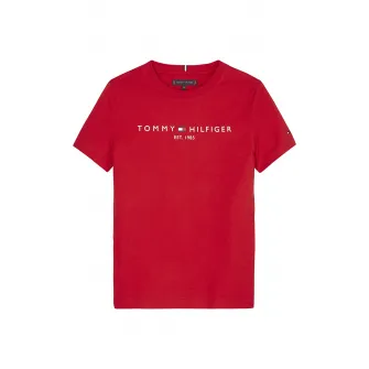 Tommy Hilfiger, Tricou din bumbac organic, Rosu, 122 CM