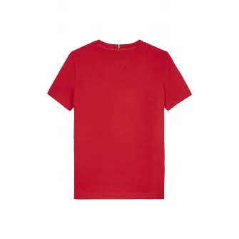 Tommy Hilfiger, Tricou din bumbac organic, Rosu, 122 CM