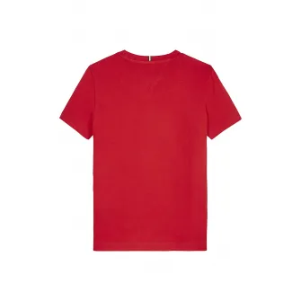 Tommy Hilfiger, Tricou din bumbac organic, Rosu, 164 CM