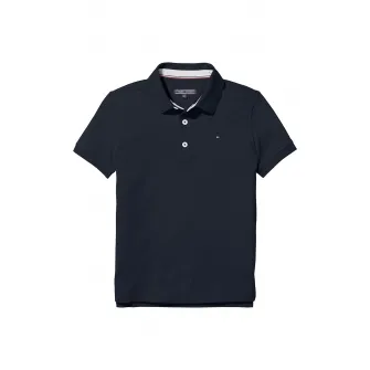 Tommy Hilfiger, Tricou polo din amestec de bumbac organic, Bleumarin inchis, 164 CM