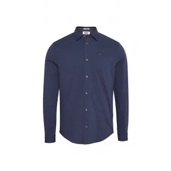 Tommy Jeans, Camasa slim fit cu broderie logo, Bleumarin, XL
