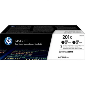 HP 201X, оригинальный тонер увеличенной емкости, 2 упаковки, черный, черный