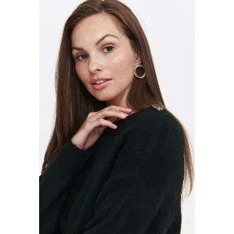 Top Secret, Pulover uni cu nasturi decorativi, Negru, 36