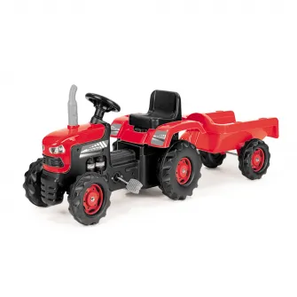 Tractor Dolu cu pedale si remorca, rosu