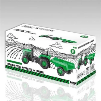 Tractor Dolu cu pedale si remorca, verde