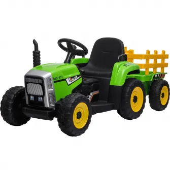 Tractor electric cu remorca Mappy - Farm MX 611, verde/negru