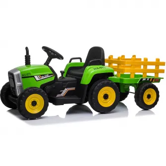 Tractor electric cu remorca Mappy - Farm MX 611, verde/negru