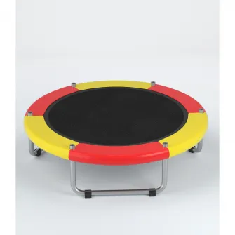 Trambulina Mappy, pentru copii, cu plasa de protectie exterioara, 150 cm, Rosu/ Galben
