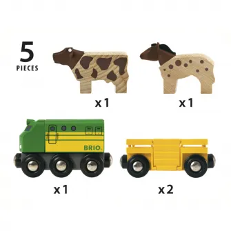 Tren din lemn Brio - Farm