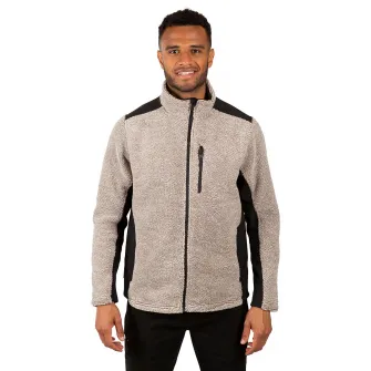 Trespass, Bluza sport tricotata, cu logo Faratino, Maro nisip, M