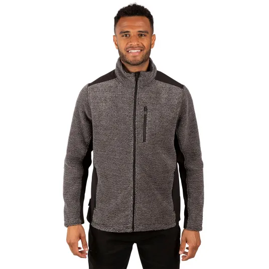 Trespass, Bluza tricotata cu fermoar pentru trekking Faratino, Gri inchis melange, L
