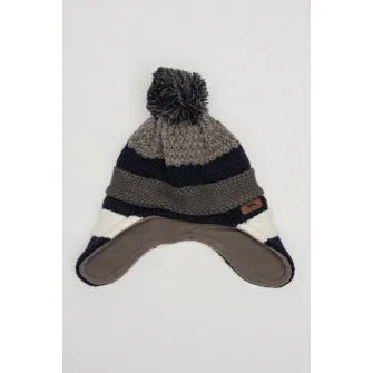 Trespass, Caciula in dungi cu ciucure Perry, Alb, Albastru ultramarin, Gri inchis, 44-49 CM