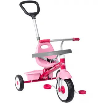 Tricicleta Radio Flyer 3 in 1 - Stroll 'N Trike, roz