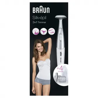 Триммер Braun Silk-épil FG1100 3 в 1, 4 аксессуара, Дорожная сумка, Розовый