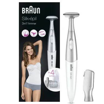 Триммер Braun Silk-épil FG1100 3 в 1, 4 аксессуара, Дорожная сумка, Розовый