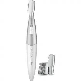 Прецизионный триммер для бровей Braun FG1106, зарядка аккумулятора, белый/серебристый