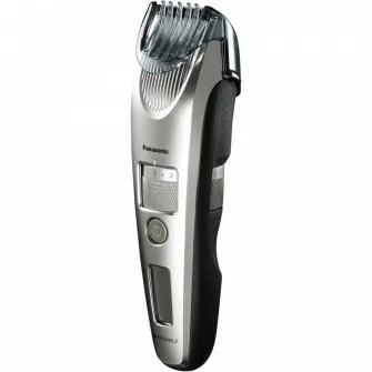 Trimmer Panasonic ER-SB60-S803, lavabil, motor liniar de mare viteza, 1-10mm, 19 de trepte, accesoriu pentru finisare precisa, Li-ion, Argintiu, Argintiu