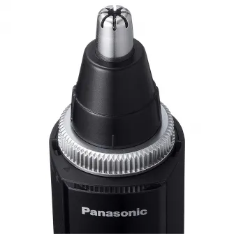 Trimmer pentru nas si urechi Panasonic ER-GN300-K503, Baterii, Wet  Dry, Lavabil, Negru/Argintiu