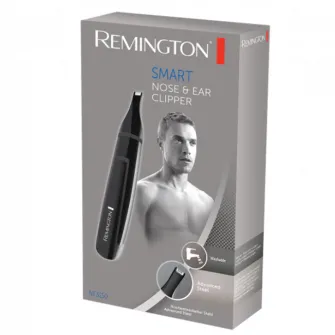 Trimmer pentru nas/urechi Remington NE3150, baterii, lame otel, Negru