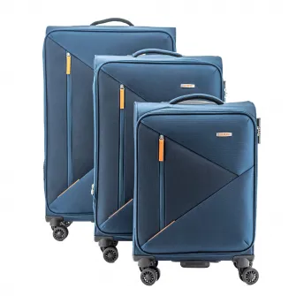 Troler Lamonza Kai, 4 roti, cifru, 2.3 kg, 55x36x23 CM, albastru