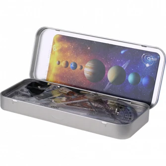 Trusa geometrie Deli 9 piese/cutie metalica