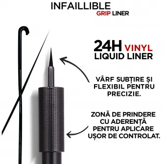 Tus lichid LOreal Paris Infaillible Grip Liner 24H Vinyl Black, 3 ml