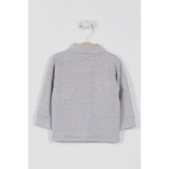 U.S. Polo Assn., Bluza polo cu logo, Gri melange, 68-74 CM