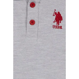 U.S. Polo Assn., Bluza polo cu logo, Gri melange, 68-74 CM