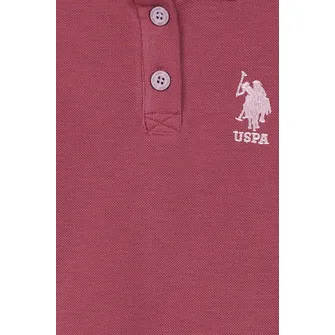 U.S. Polo Assn., Bluza polo cu logo, Roz zmeuriu, 68-74 CM