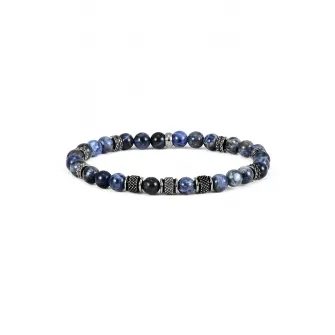 U.S. Polo Assn., Bratara cu elemente din metal, Argintiu inchis, Albastru, Negru
