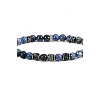 U.S. Polo Assn., Bratara cu elemente din metal, Argintiu inchis, Albastru, Negru