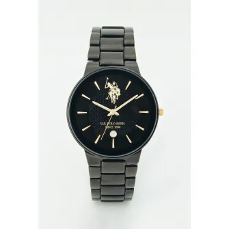 U.S. Polo Assn., Ceas cu bratara de otel inoxidabil, Negru