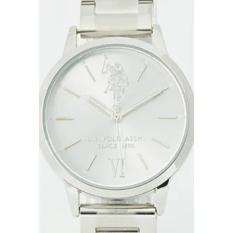 U.S. Polo Assn., Ceas de otel inoxidabil placat cu rodiu, Argintiu