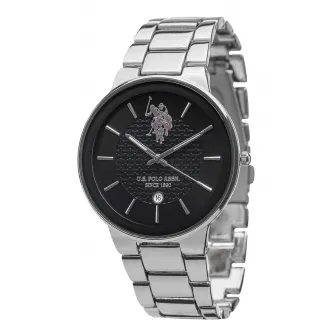 U.S. Polo Assn., Ceas quartz cu detaliu logo pe cadran, Argintiu