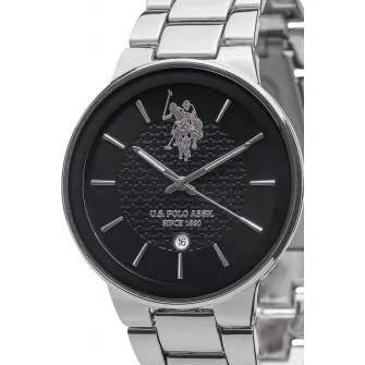 U.S. Polo Assn., Ceas quartz cu detaliu logo pe cadran, Argintiu