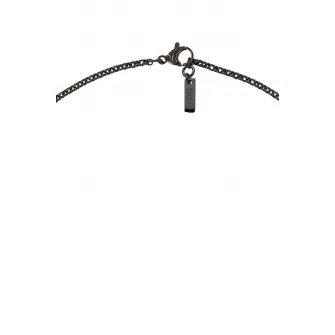 U.S. Polo Assn., Colier de otel inoxidabil cu pandantiv cruce, Negru stins