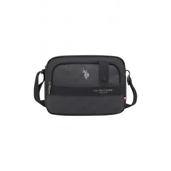 U.S. Polo Assn., Geanta crossbody cu logo, Negru, Negru stins
