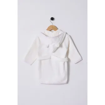 U.S. Polo Assn., Halat din bumbac cu design text, Alb murdar