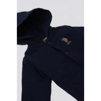 U.S. Polo Assn., Jacheta cu gluga si logo, Albastru ultramarin, 74-80 CM