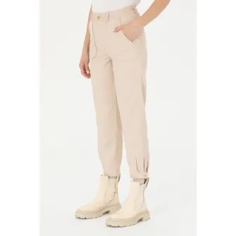 U.S. Polo Assn., Pantaloni crop de reiat, Bej deschis, 40