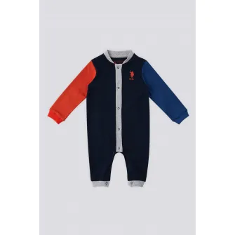 U.S. Polo Assn., Salopeta cu logo, Rosu, Albastru marin, 74-80 CM