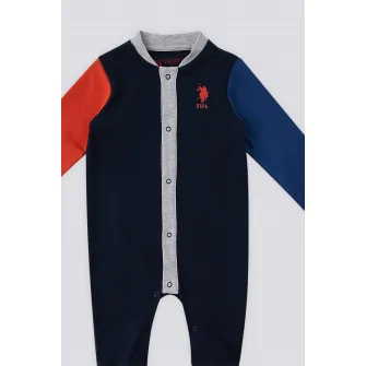 U.S. Polo Assn., Salopeta cu logo, Rosu, Albastru marin, 74-80 CM
