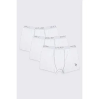 U.S. Polo Assn., Set de boxeri - 3 perechi, Alb, 110-116 CM