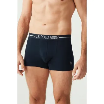 U.S Polo Assn., Set de boxeri cu banda logo in talie - 3 perechi, Bleumarin, S