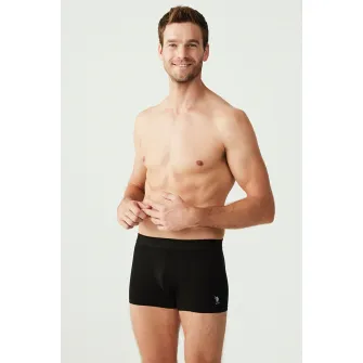 U.S. Polo Assn., Set de boxeri cu logo discret - 3 perechi, Negru, M