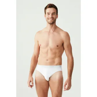 U.S. Polo Assn., Set de chiloti cu banda logo in talie - 3 perechi, Alb, 2XL