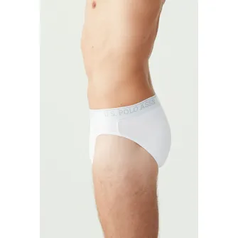 U.S. Polo Assn., Set de chiloti cu banda logo in talie - 3 perechi, Alb, 2XL