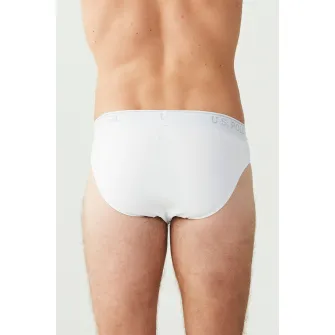 U.S. Polo Assn., Set de chiloti cu banda logo in talie - 3 perechi, Alb, 2XL